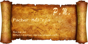 Pacher Mária névjegykártya